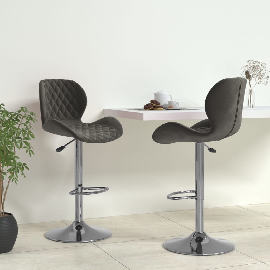 Tabourets de bar 2 pcs velours