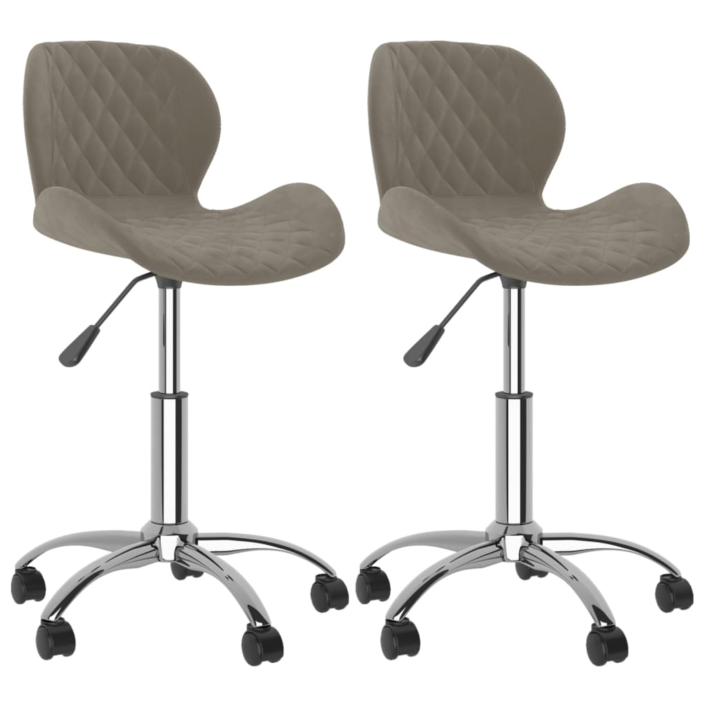 Chaises de salle à manger pivotantes 2 pcs velours marron