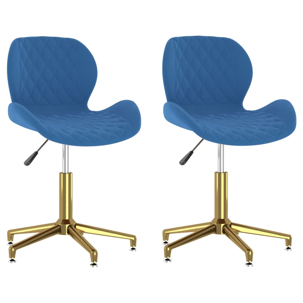 Chaises de salle à manger pivotantes 2 pcs velours bleu