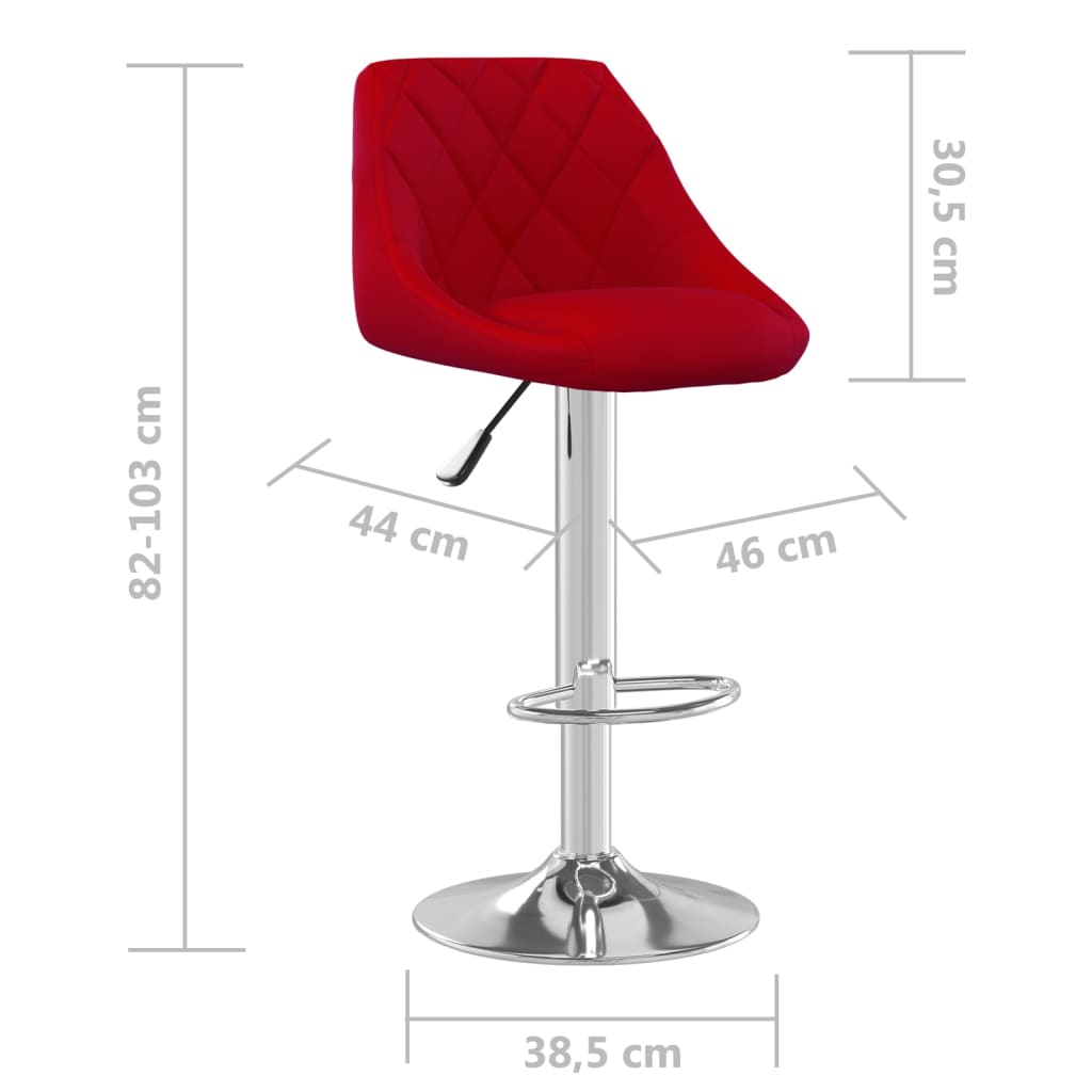 Tabourets de bar 2 pcs velours