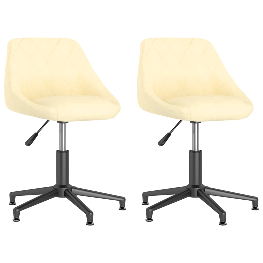 Chaises de salle à manger pivotantes 2 pcs velours couleur crème