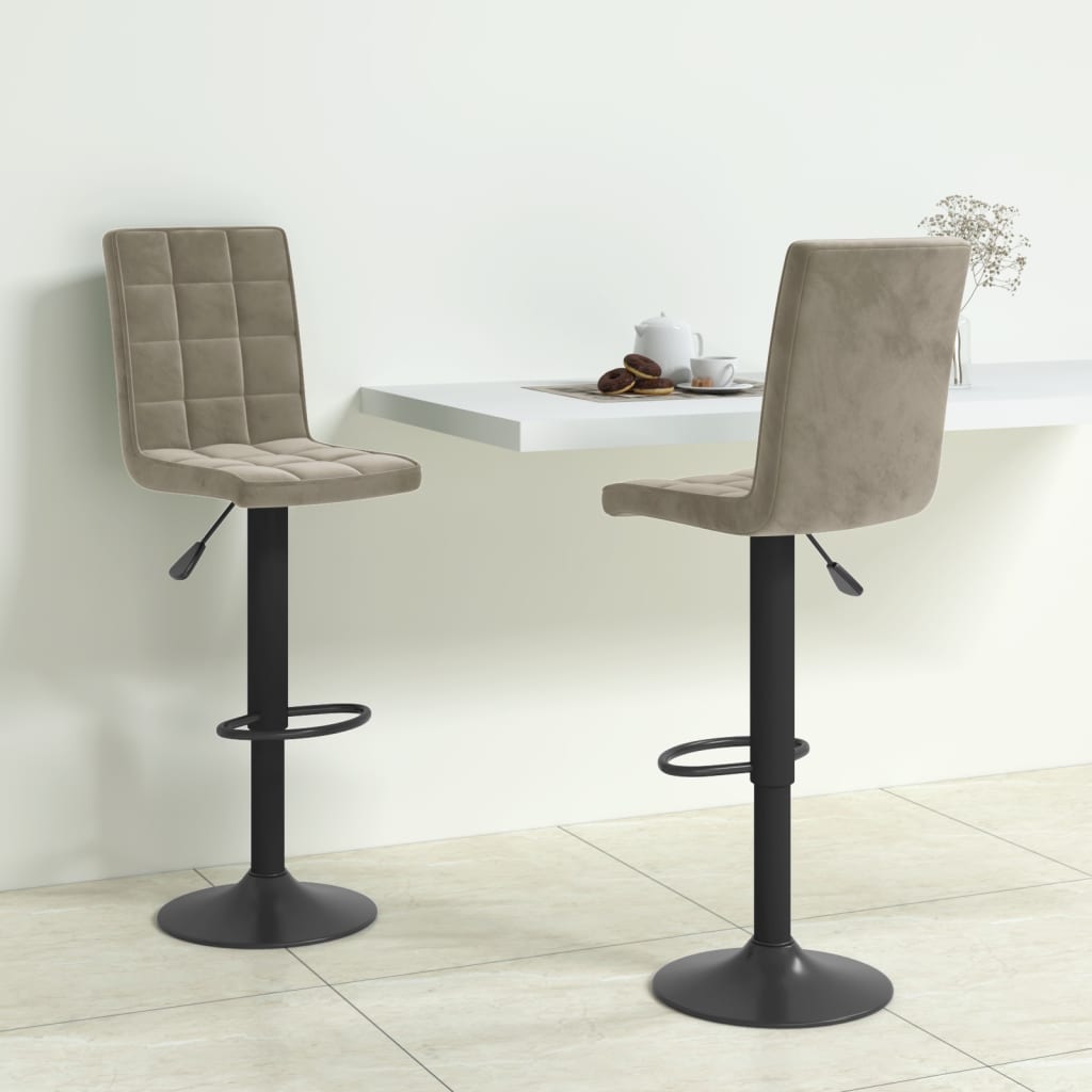 Tabourets de bar 2 pcs velours