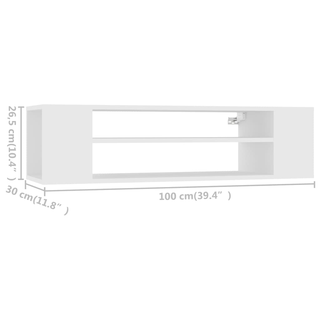 Meuble TV suspendu 100x30x26,5 cm bois fini chêne sonoma coloré