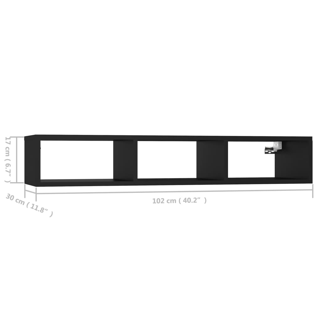 Wandschap 102x30x17 cm spaanplaat wit en sonoma eikenkleurig