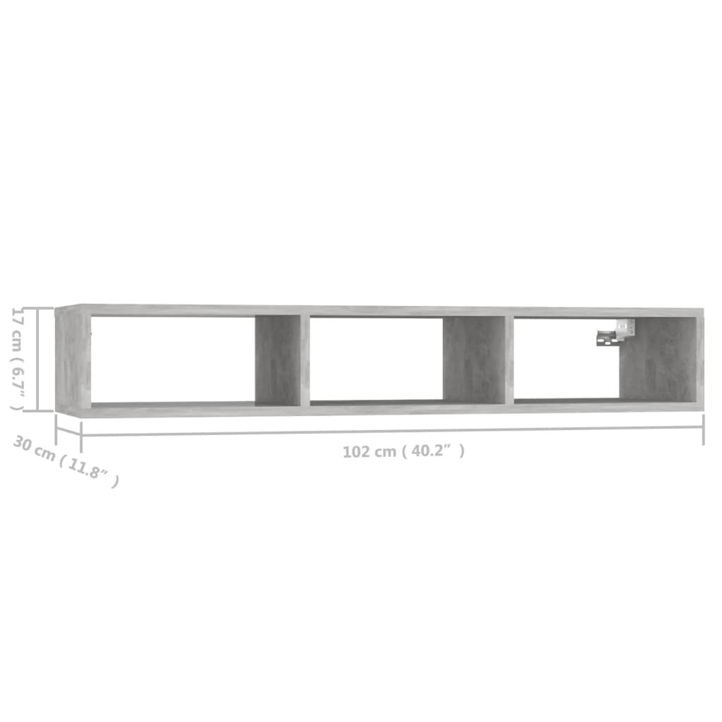 Wandschap 102x30x17 cm spaanplaat wit en sonoma eikenkleurig