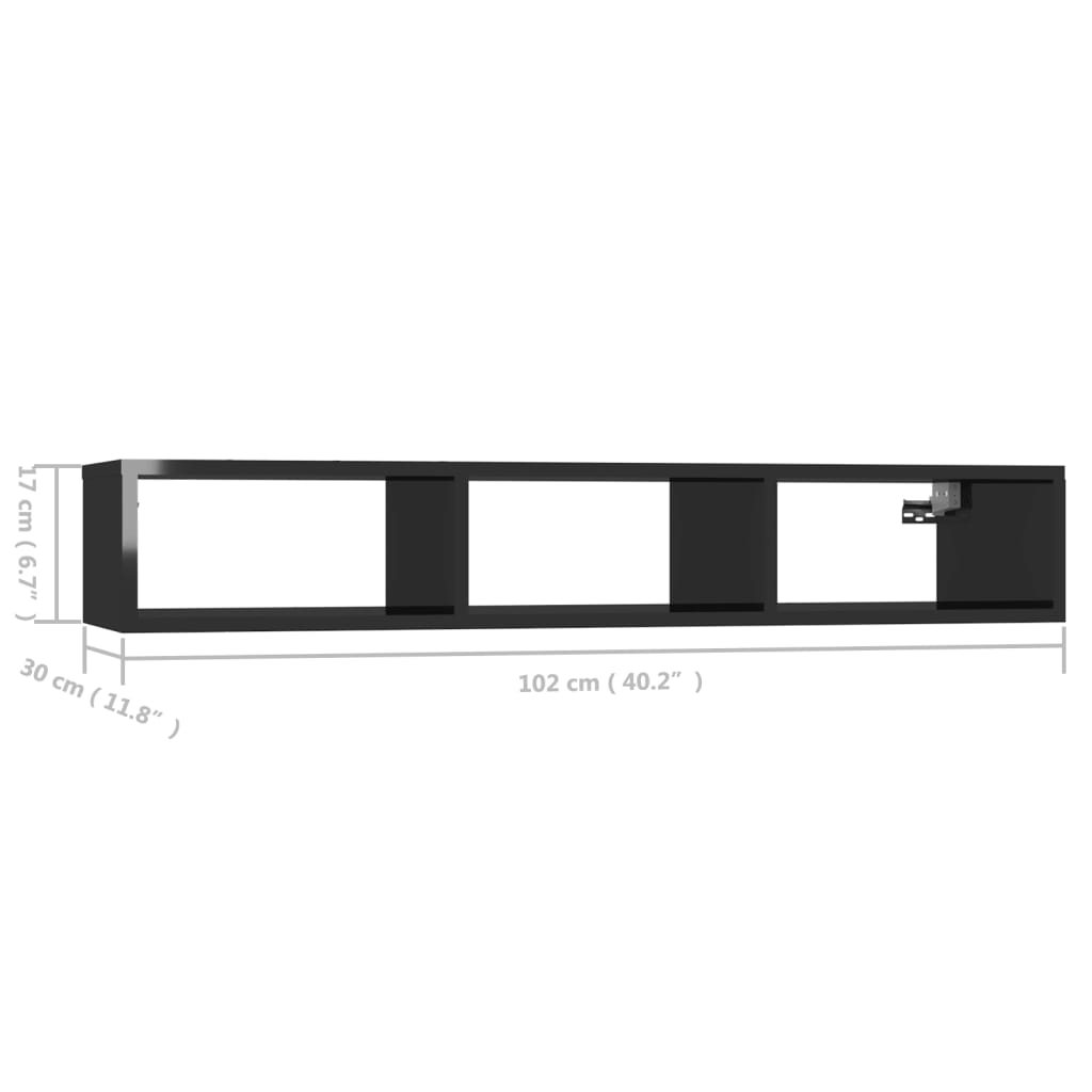 Wandschap 102x30x17 cm spaanplaat wit en sonoma eikenkleurig