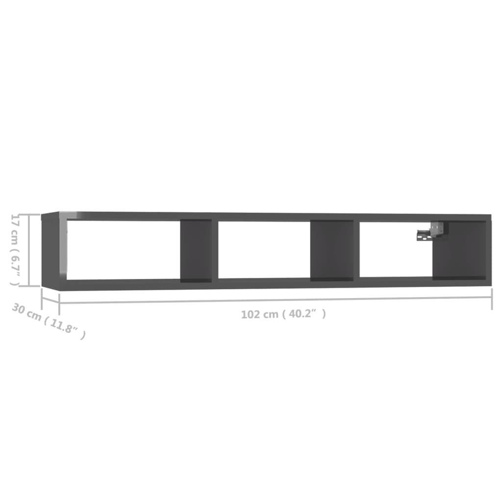 Wandschap 102x30x17 cm spaanplaat wit en sonoma eikenkleurig