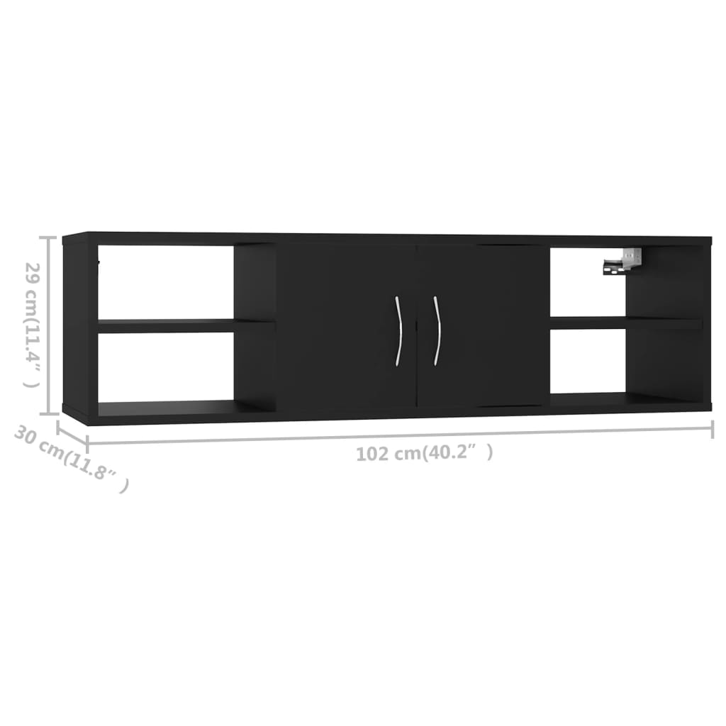 Wandschap 102x30x29 cm bewerkt hout