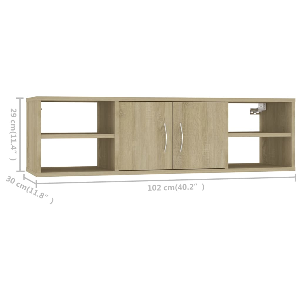 Etagère murale 102x30x29 cm en bois travaillé