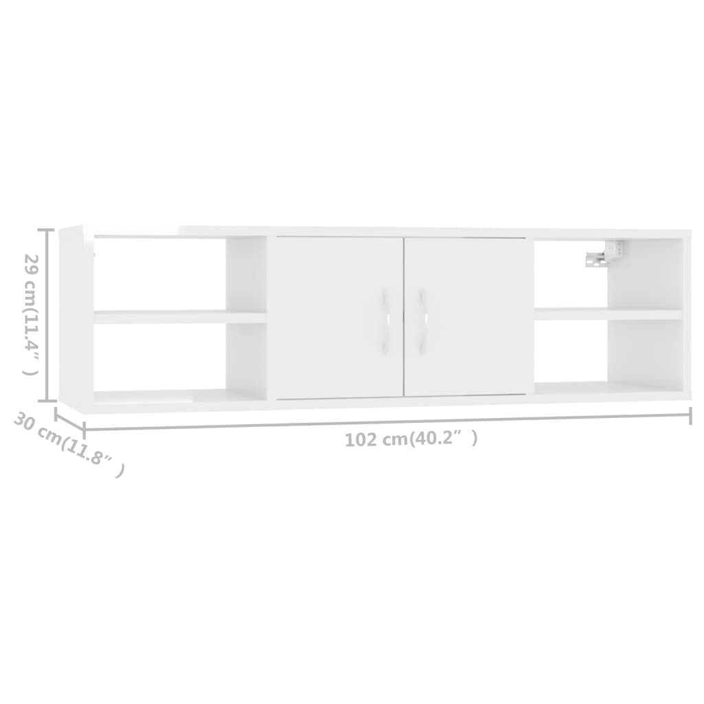 Wandschap 102x30x29 cm bewerkt hout