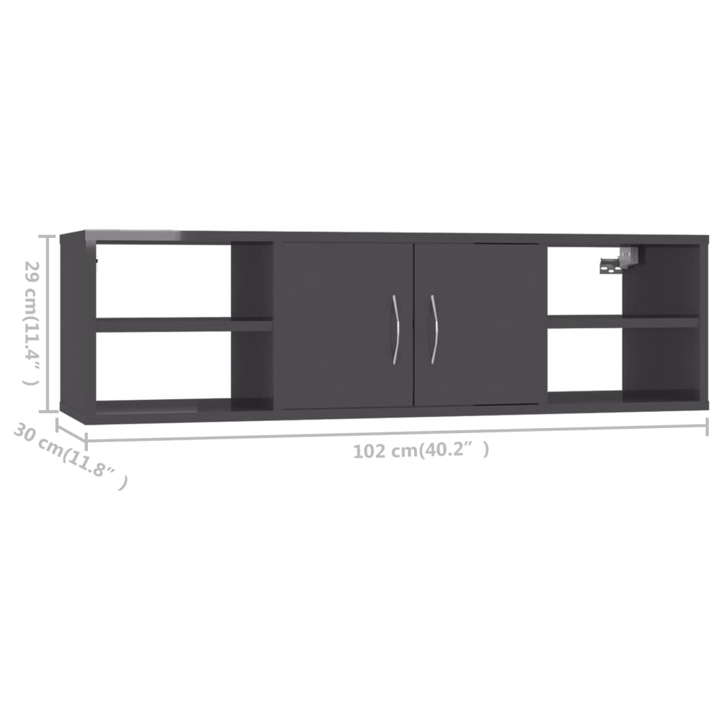 Wandschap 102x30x29 cm bewerkt hout