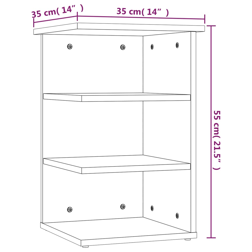 Armoire latérale 35x35x55 cm bois fini