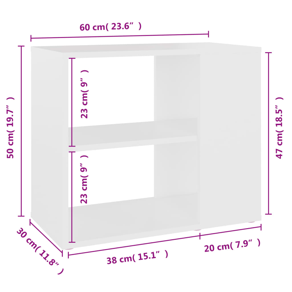 Bijzetkast 60x30x50 cm bewerkt hout eikenkleurig