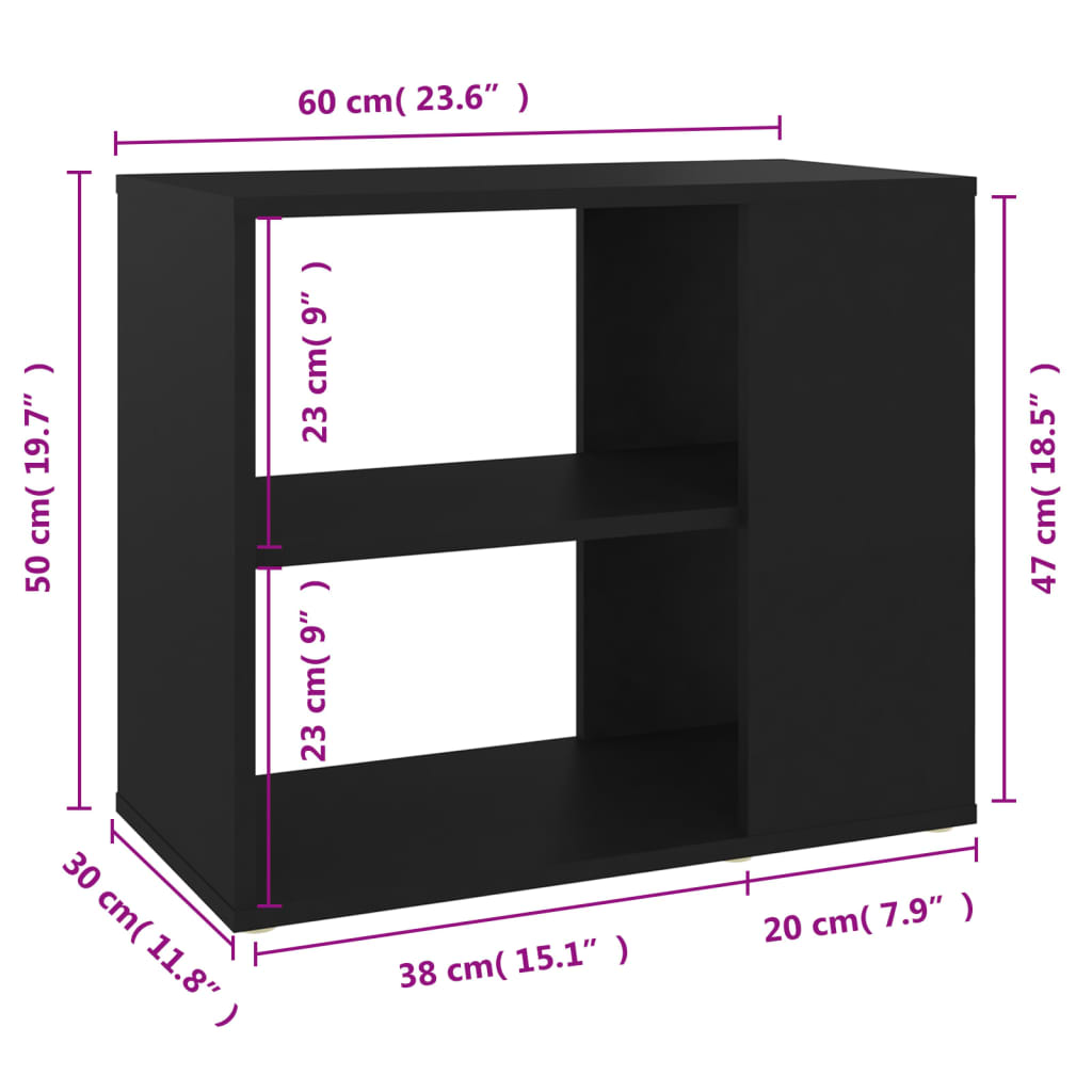 Bijzetkast 60x30x50 cm bewerkt hout eikenkleurig