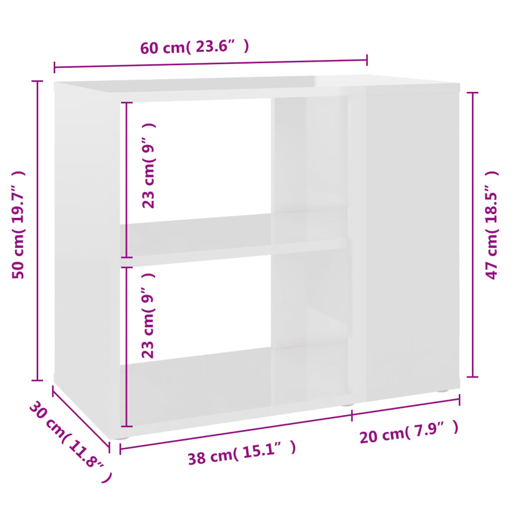 Bijzetkast 60x30x50 cm bewerkt hout