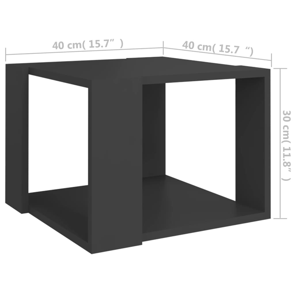 Salontafel 40x40x30 cm bewerkt hout eikenkleurig