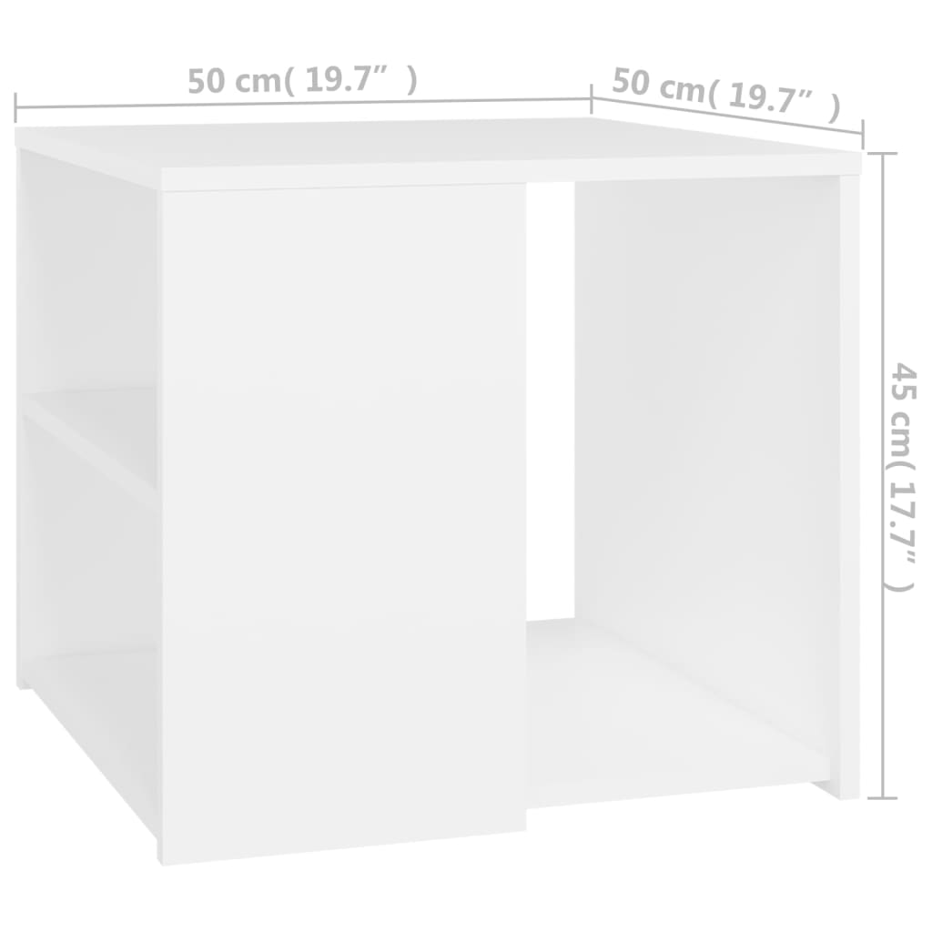 Table d'appoint 50x50x45 cm en bois travaillé