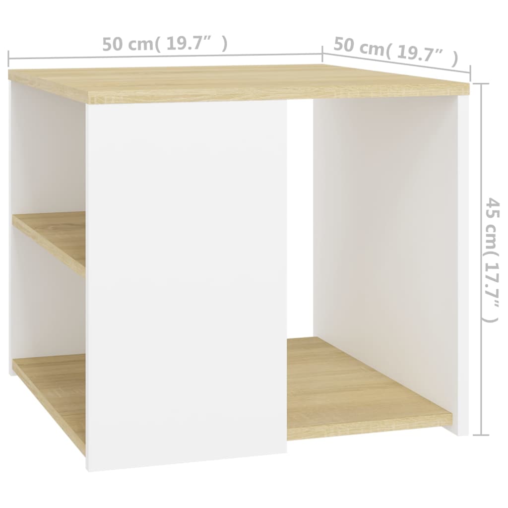 Table d'appoint 50x50x45 cm en bois travaillé