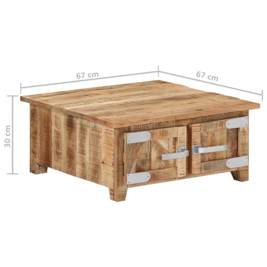 Salontafel 67x67x30 cm massief mangohout