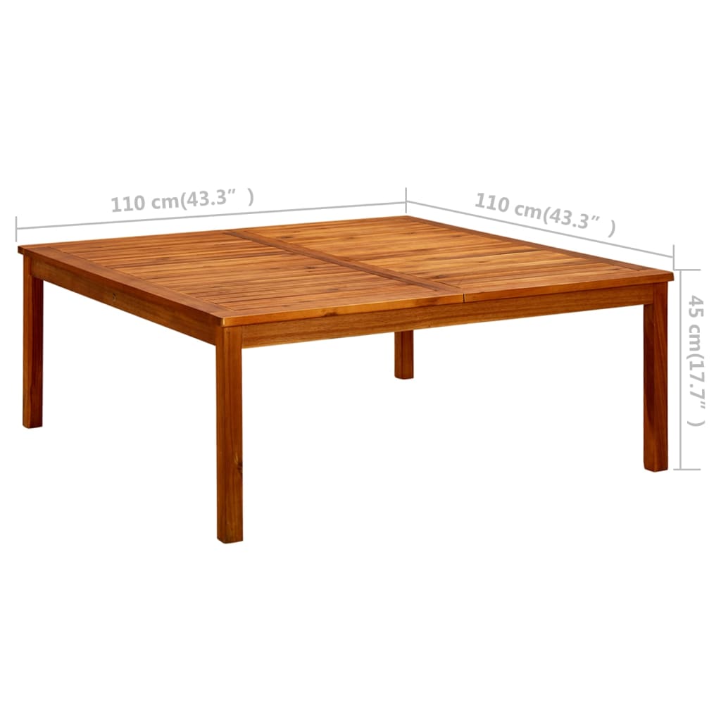 Tuintafel 110x110x45 cm massief acaciahout