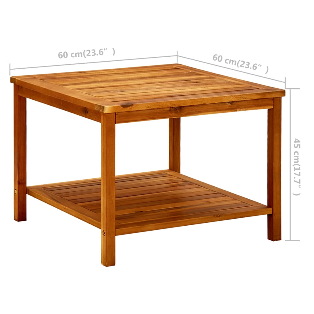 Table basse 60x60x45 cm en bois d'acacia massif