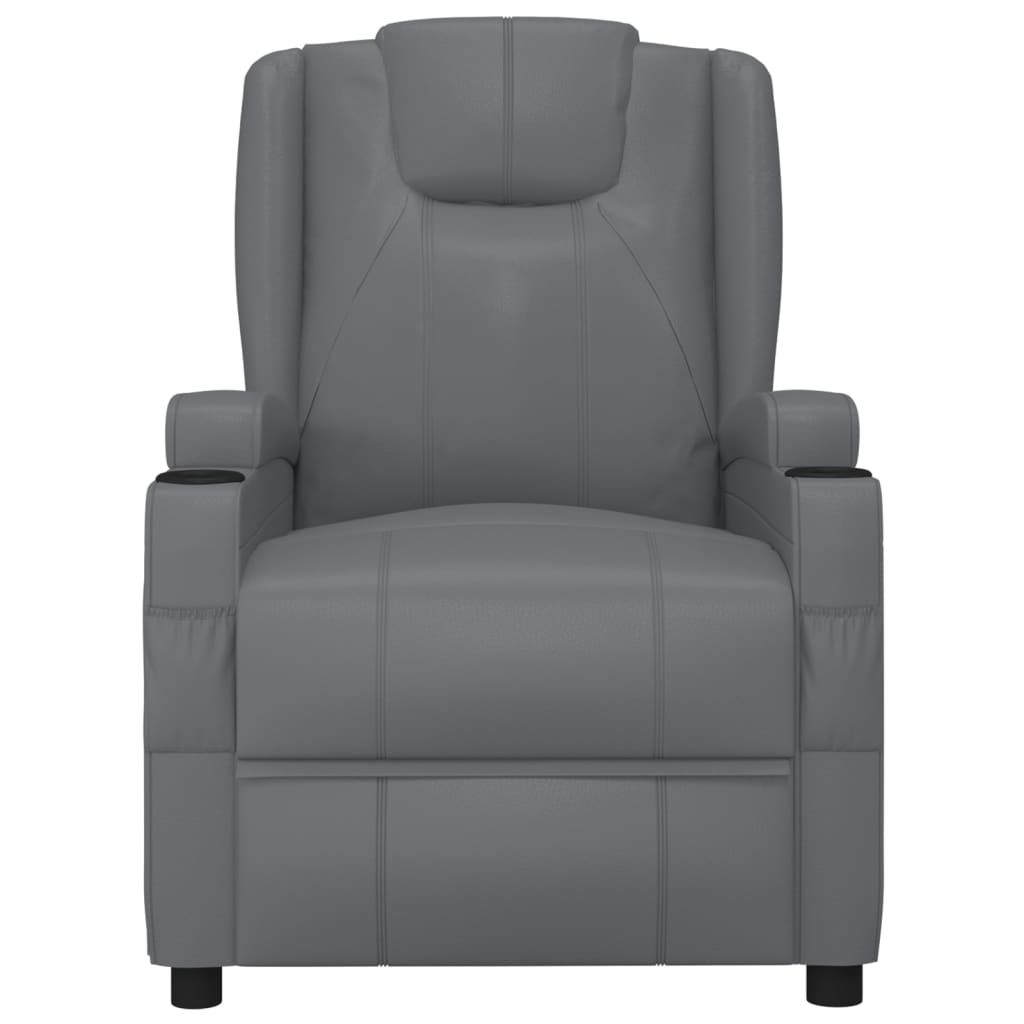 Fauteuil en cuir synthétique à réglage électrique, anthracite