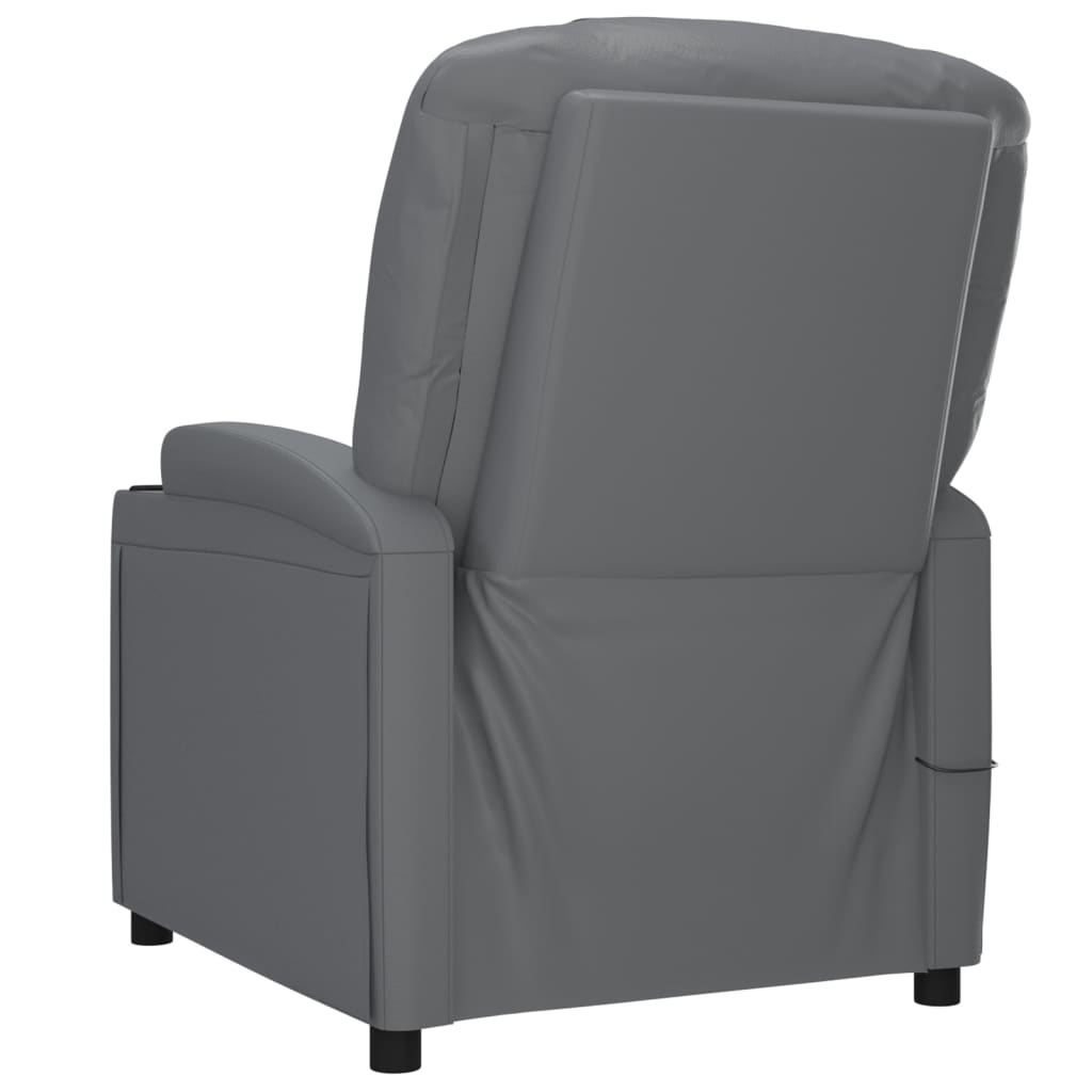 Fauteuil en cuir synthétique à réglage électrique, anthracite