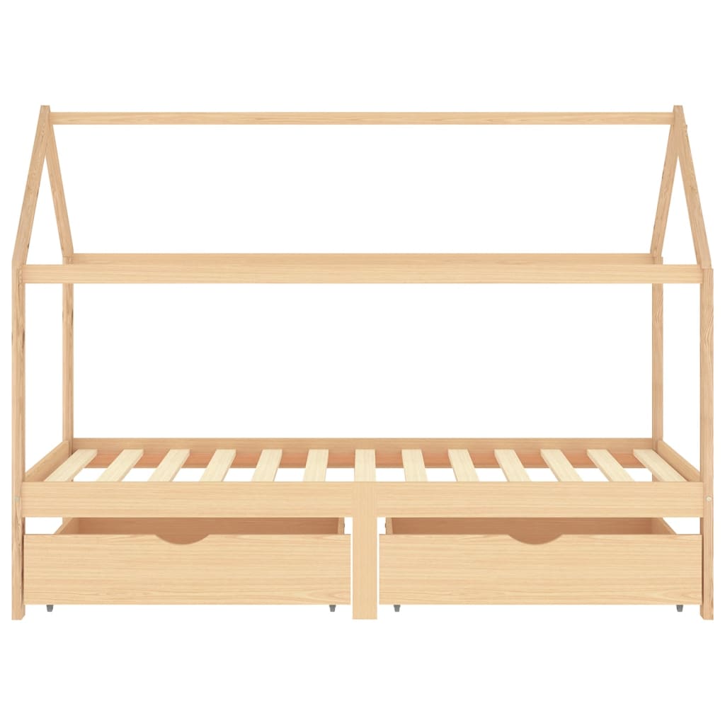 Kinderbedframe met lade grenenhout 80x160 cm