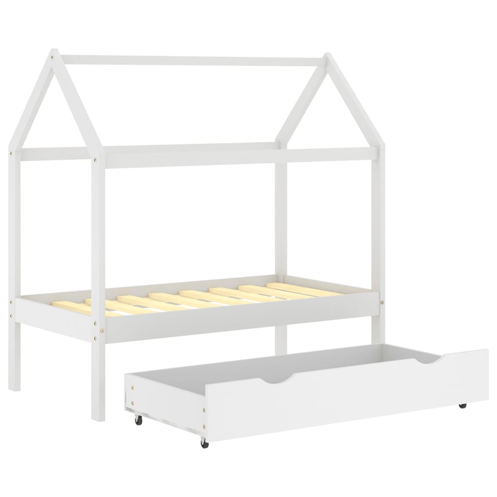 Kinderbedframe met lade grenenhout 80x160 cm