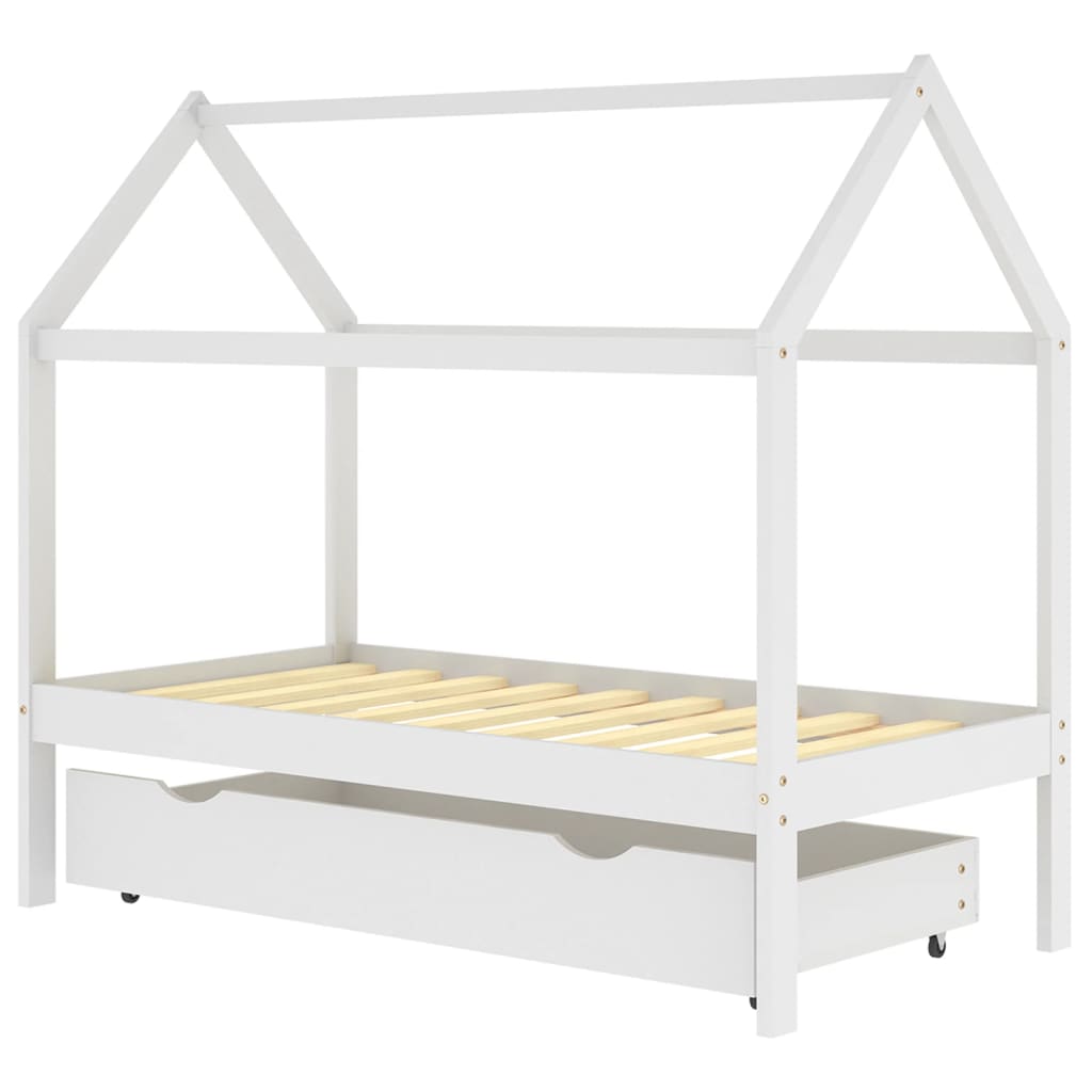 Kinderbedframe met lade grenenhout 80x160 cm