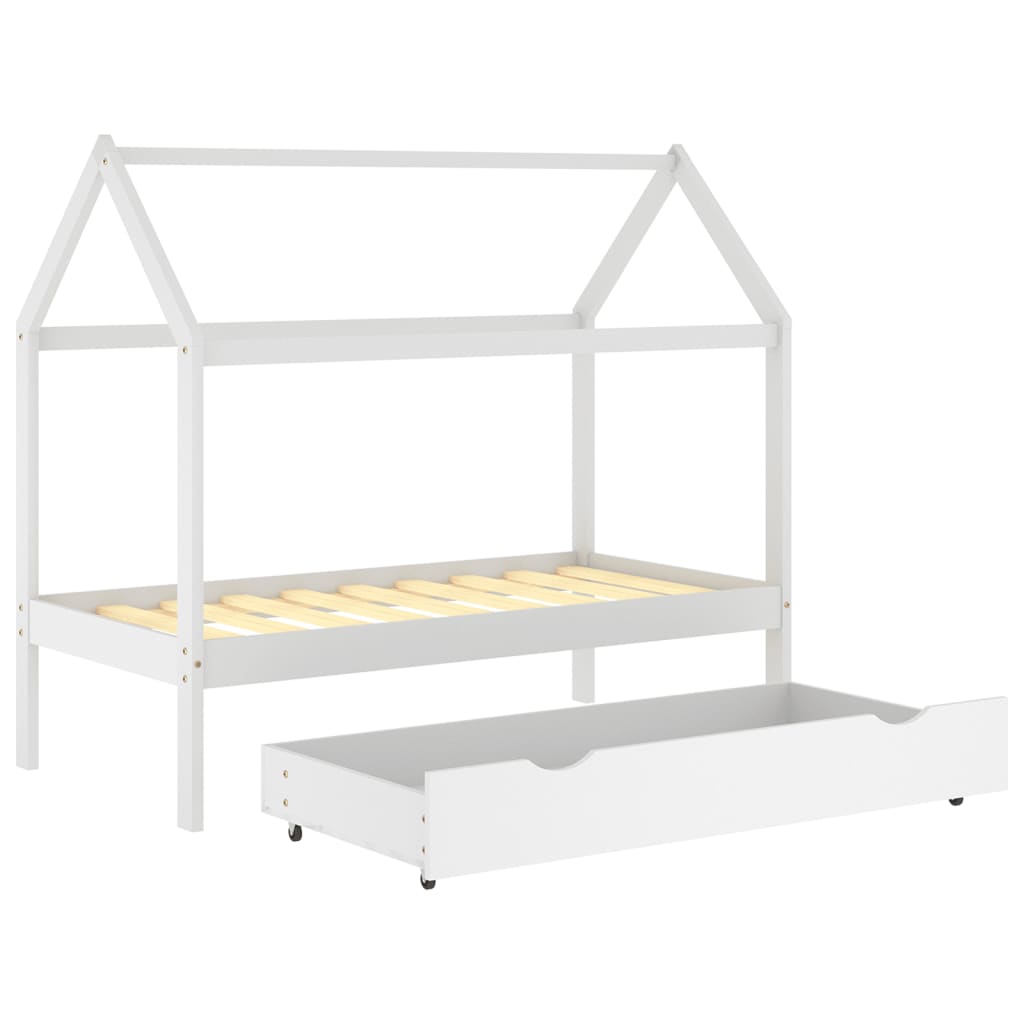 Kinderbedframe met lade grenenhout 80x160 cm