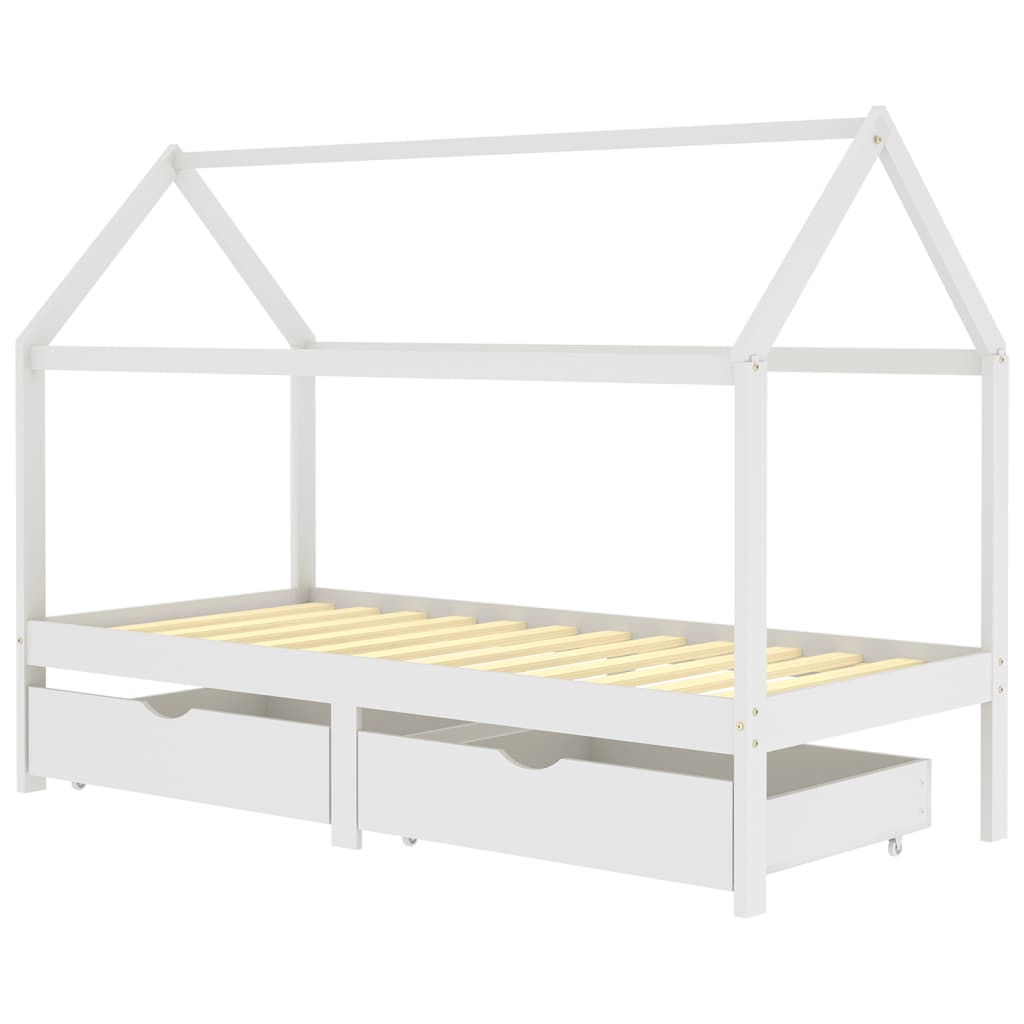 Kinderbedframe met lade grenenhout 80x160 cm