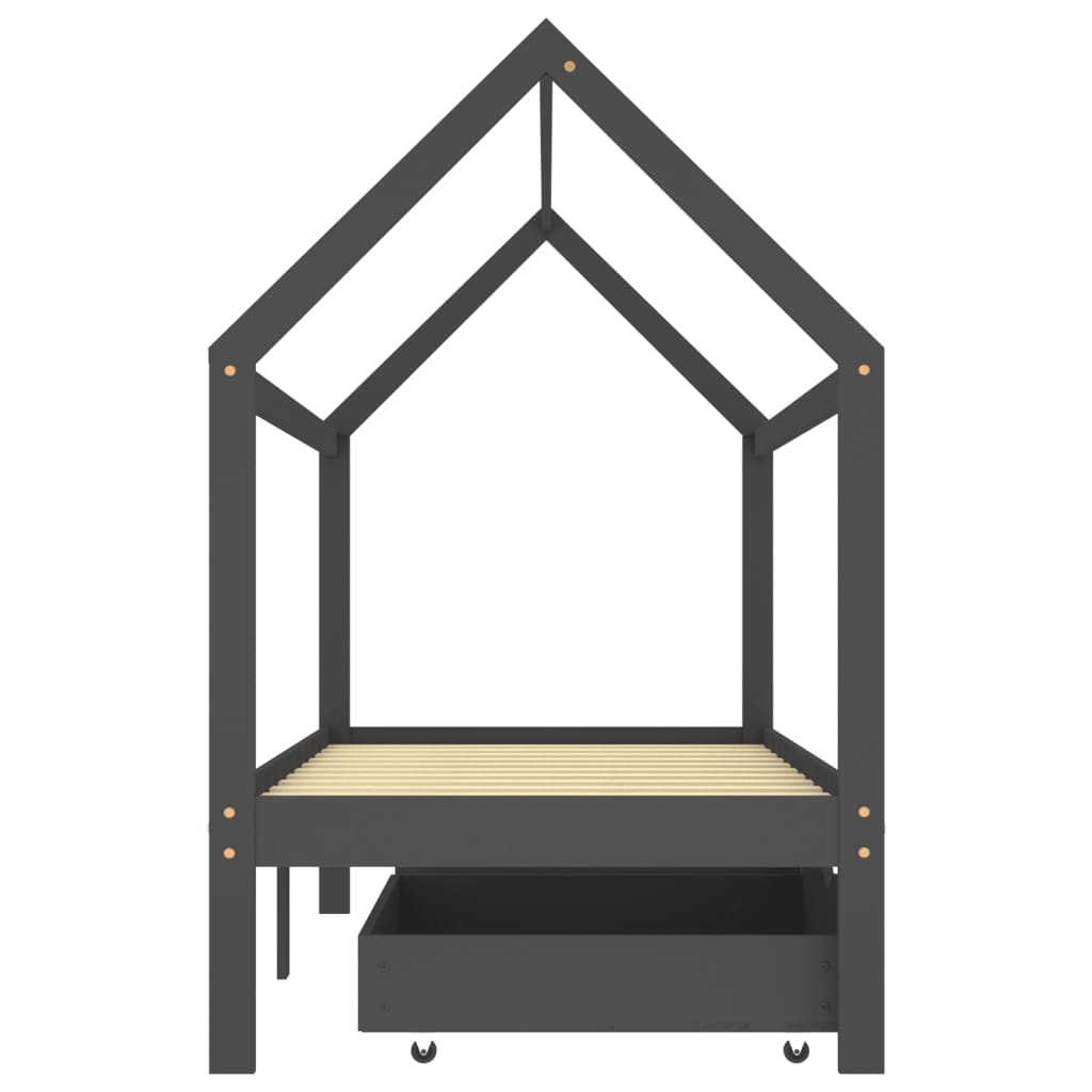 Kinderbedframe met lade grenenhout 80x160 cm