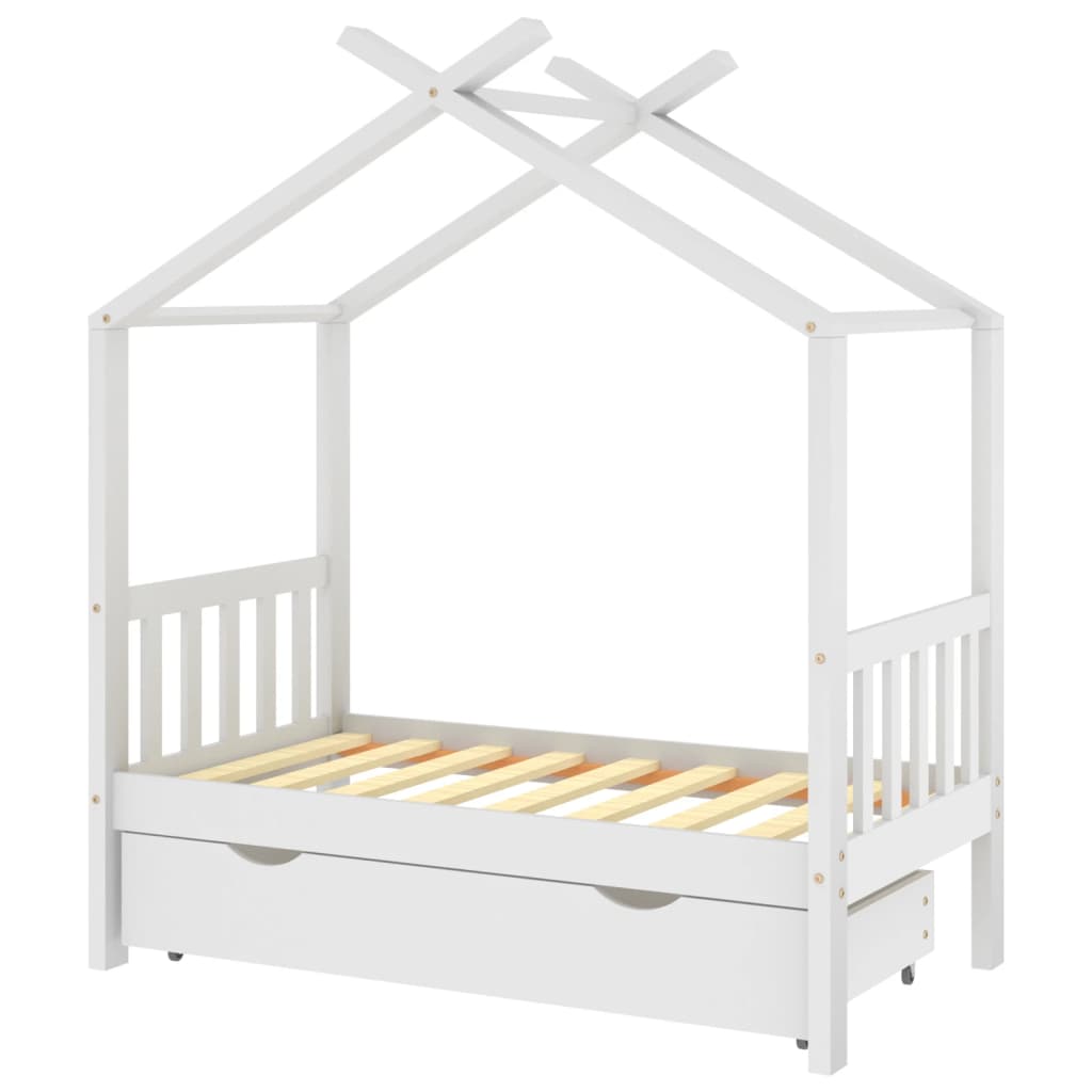 Kinderbedframe met lade grenenhout 70x140 cm