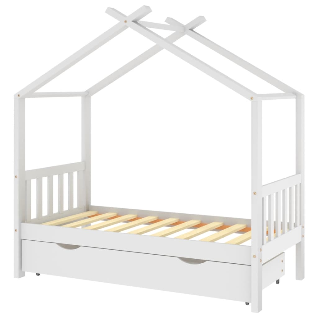 Kinderbedframe met lade grenenhout 70x140 cm