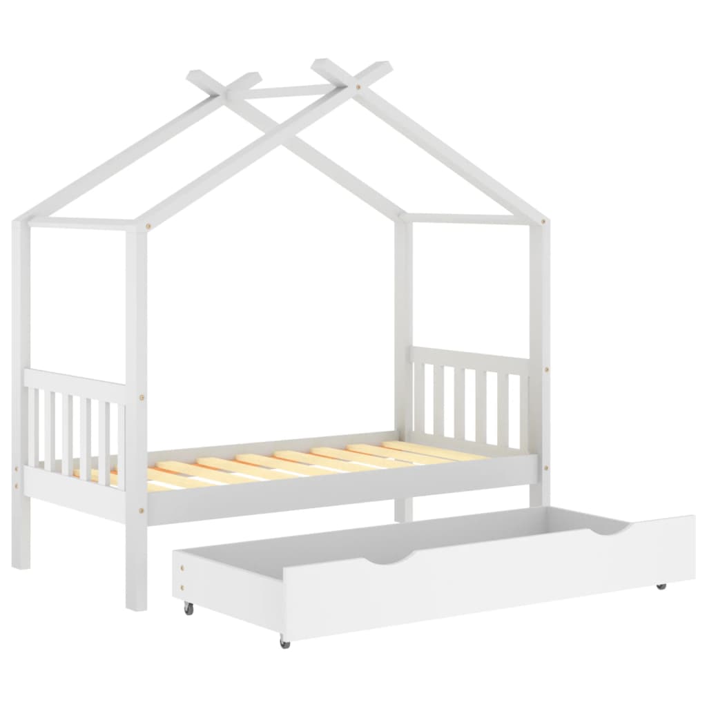 Kinderbedframe met lade grenenhout 70x140 cm