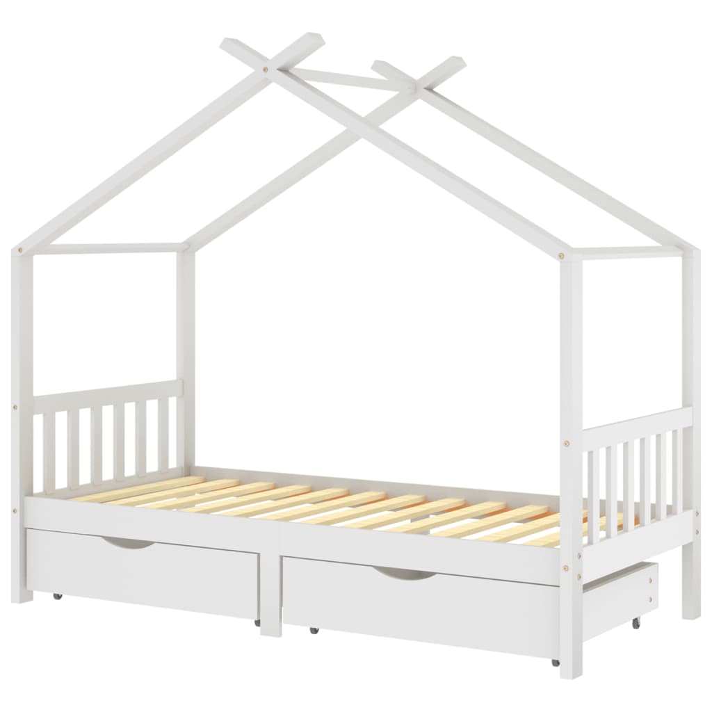 Kinderbedframe met lade grenenhout 70x140 cm