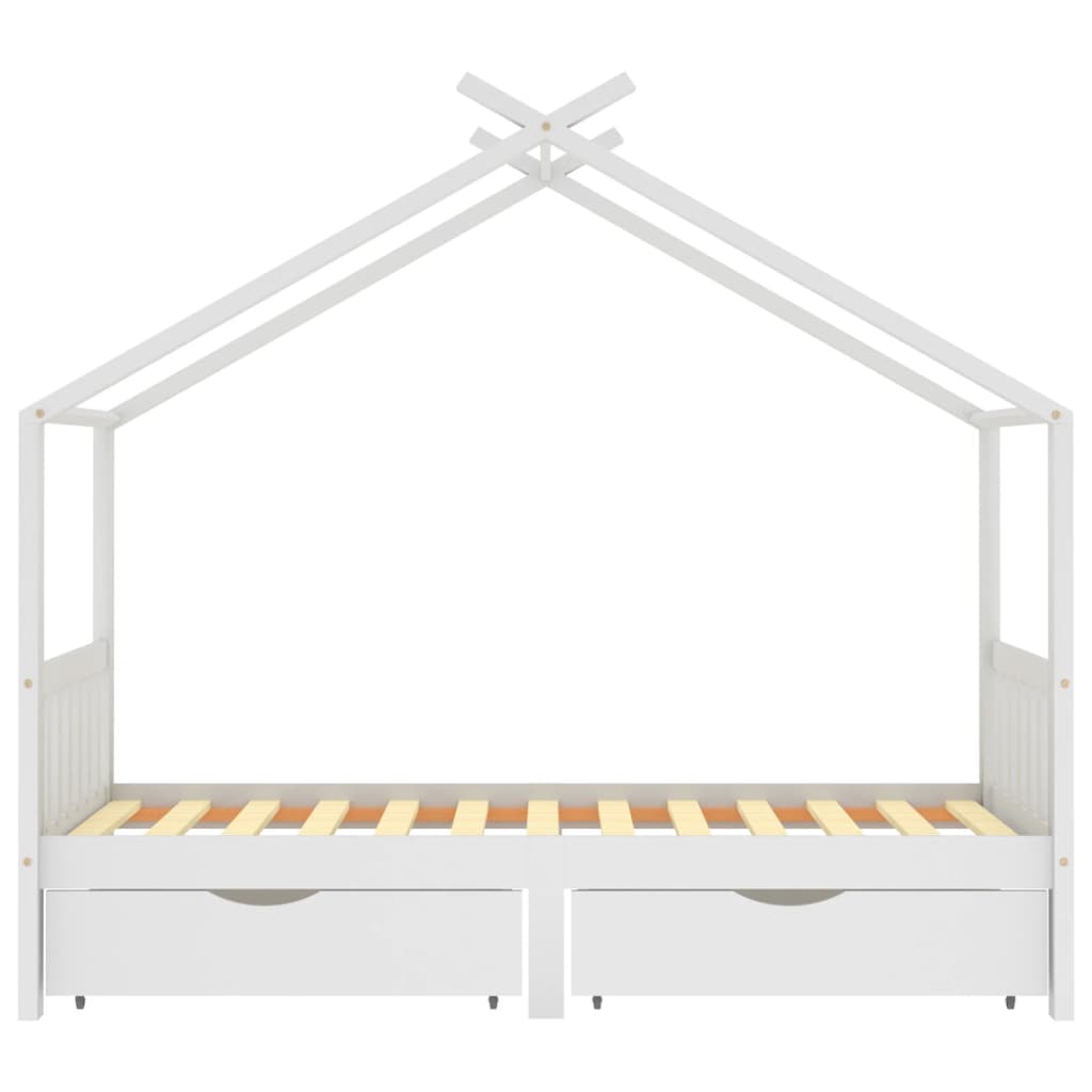 Kinderbedframe met lade grenenhout 70x140 cm