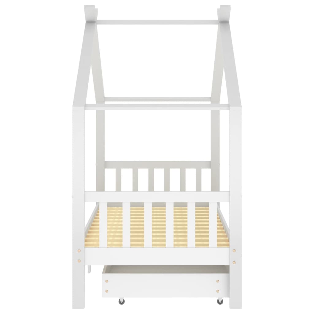 Kinderbedframe met lade grenenhout 70x140 cm