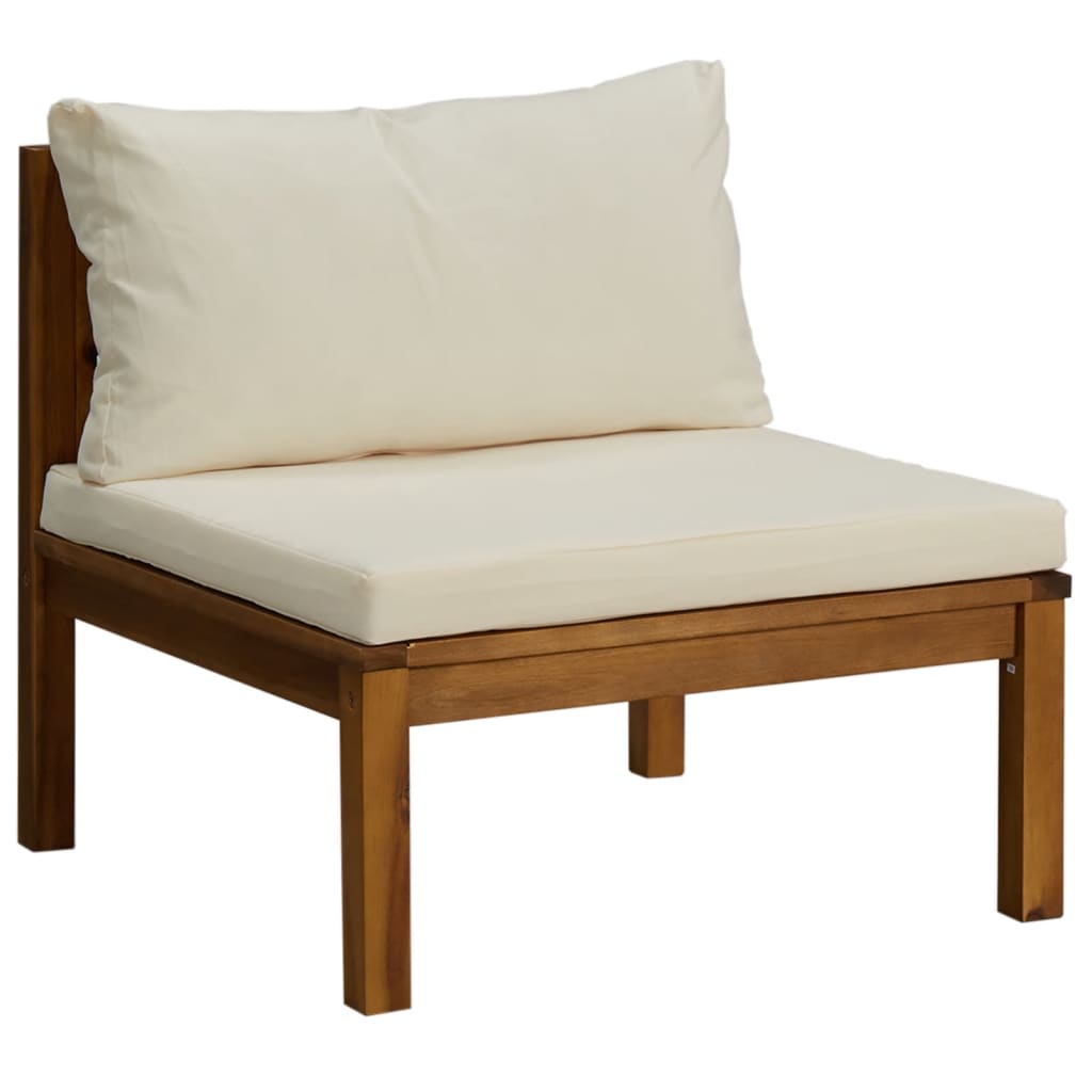 Repose-pieds avec coussin en bois d'acacia massif