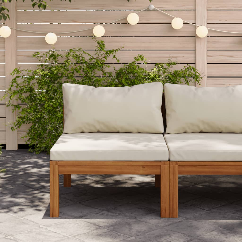 Repose-pieds avec coussin en bois d'acacia massif