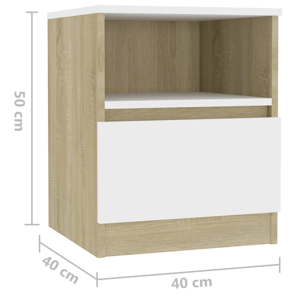 Nachtkastjes 2 st 40x40x50 cm bewerkt hout