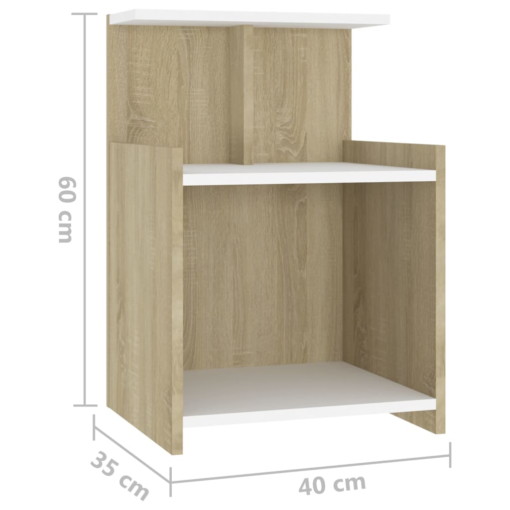 Nachtkastje 40x35x60 cm bewerkt hout