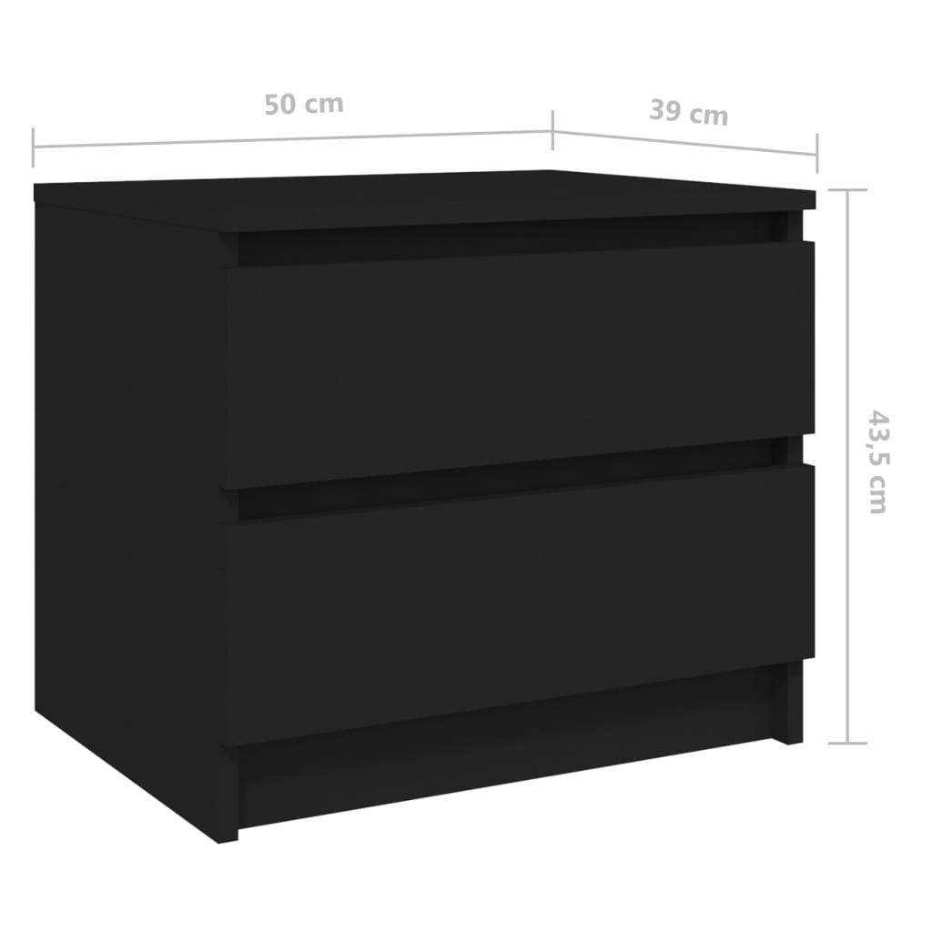 Tables de chevet 2 pcs 50x39x43,5 cm bois fini