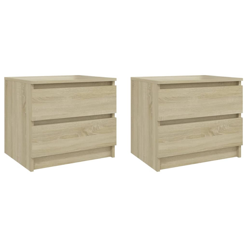 Tables de chevet 2 pcs 50x39x43,5 cm bois fini