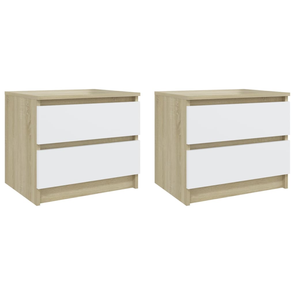 Tables de chevet 2 pcs 50x39x43,5 cm bois fini