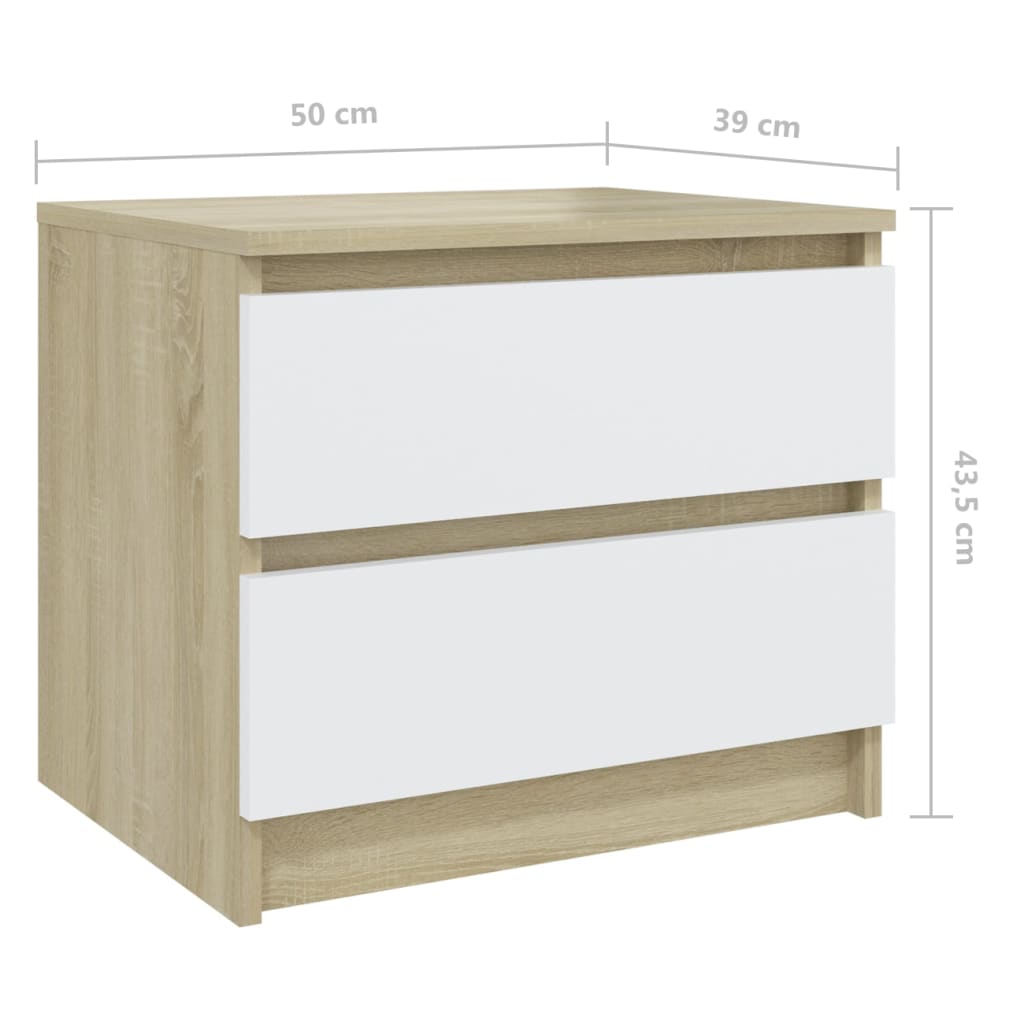 Tables de chevet 2 pcs 50x39x43,5 cm bois fini