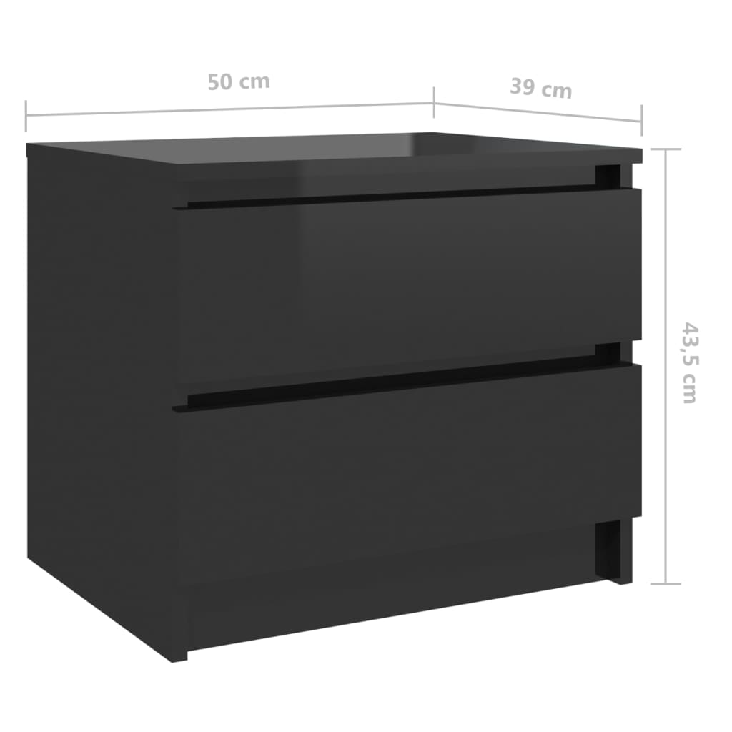 Nachtkastjes 2 st 50x39x43,5 cm bewerkt hout