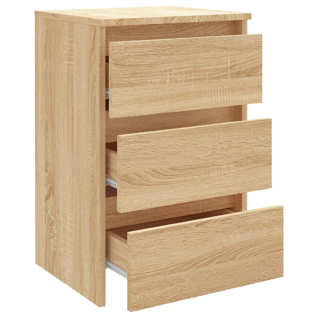 Nachtkastjes 2 st 40x35x62,5 cm bewerkt hout artisanaal eiken