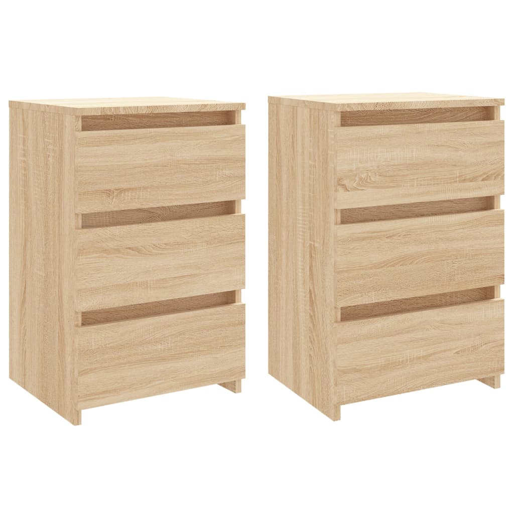 Nachtkastjes 2 st 40x35x62,5 cm bewerkt hout artisanaal eiken